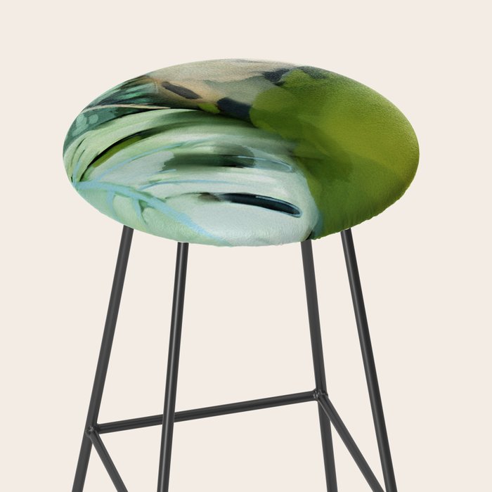 Jungle Abstract Leaves Stool Gallery Image 2