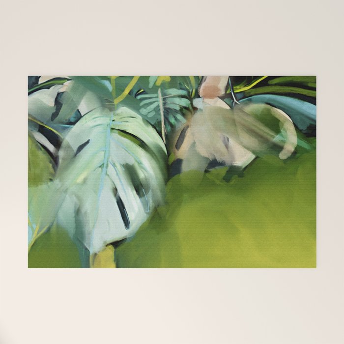 Jungle Abstract Leaves Welcome Mat Gallery Image 1