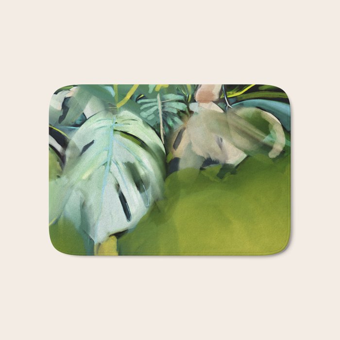 Jungle Abstract Leaves Bath Mat Gallery Image 1