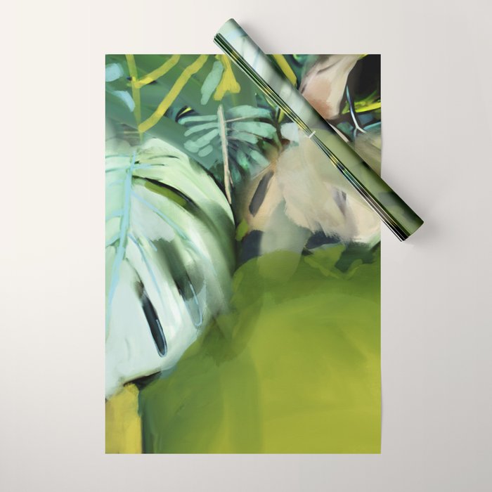 Jungle Abstract Leaves Wrapping Paper Gallery Image 1