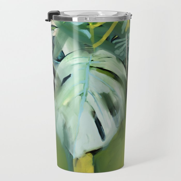 Jungle Abstract Leaves Travel Mug Gallery Image 3