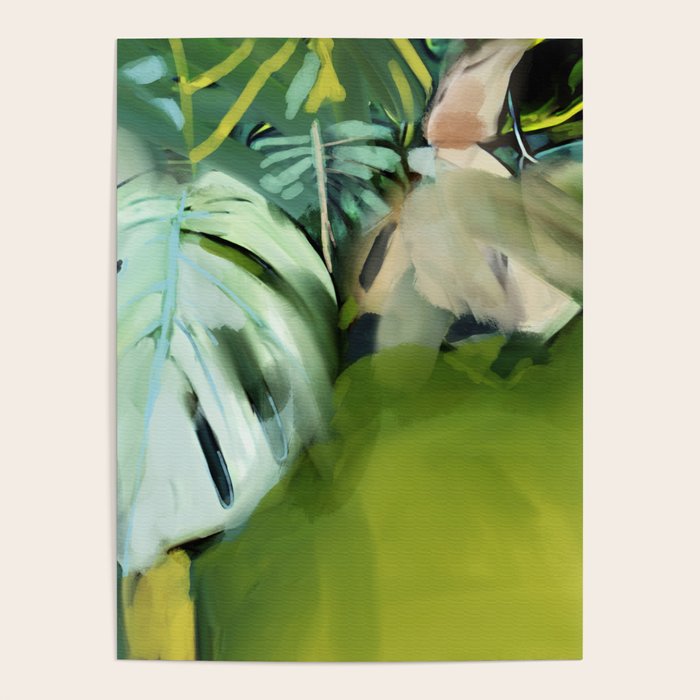 Jungle Abstract Leaves Poster Gallery Image 1