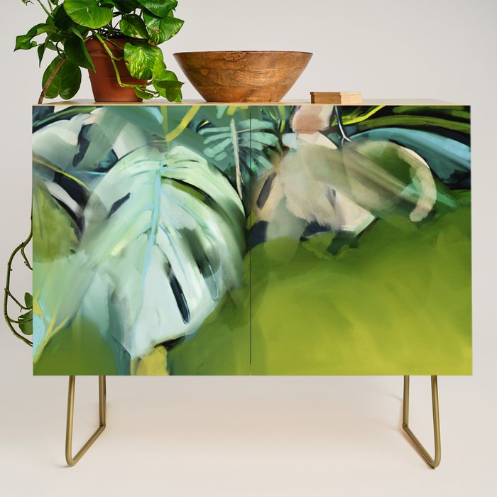 Jungle Abstract Leaves Credenza Gallery Image 1