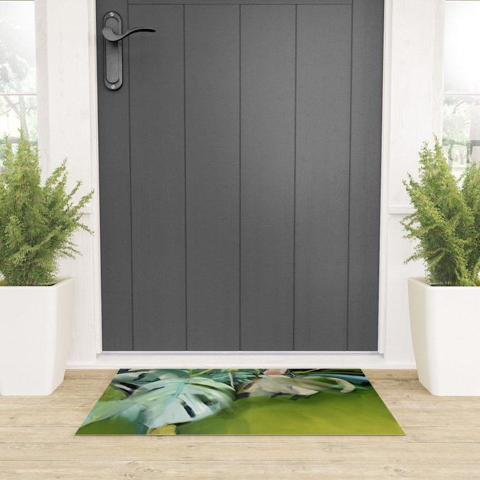 Jungle Abstract Leaves Welcome Mat Gallery Image 3