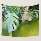 Jungle Abstract Leaves Wall Tapestry Gallery Image 4