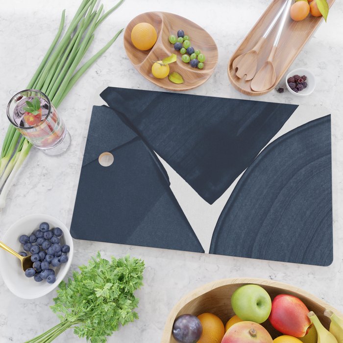Minimalist Painting Blue II, Modern Abstract Cutting Board Gallery Image 2