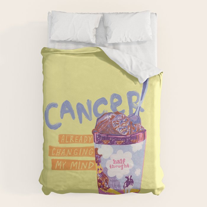 Emo Cancer in Calming Yellow | Zodiac Series Duvet Cover Gallery Image 1