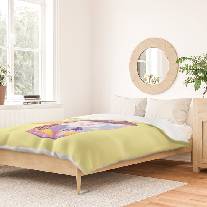 Emo Cancer in Calming Yellow | Zodiac Series Duvet Cover Gallery Image 2