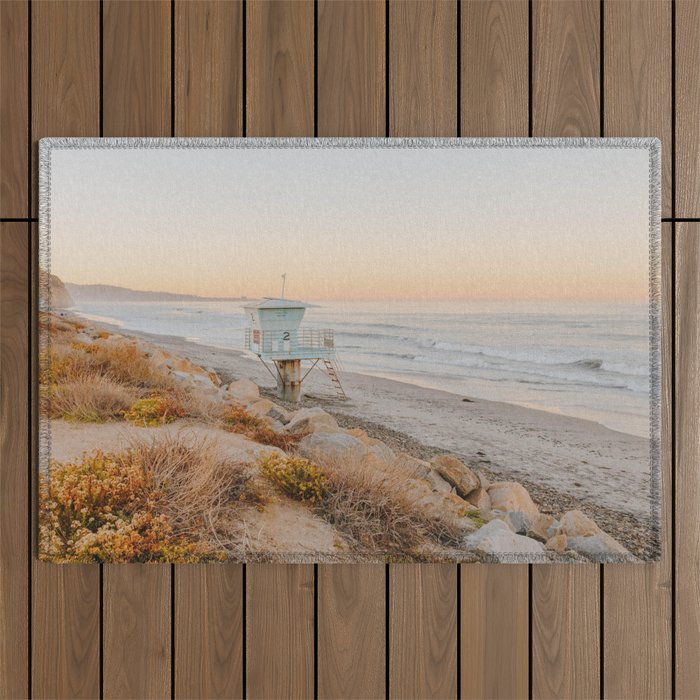 no lifeguard lxix / san diego, california Outdoor Rug Gallery Image 1