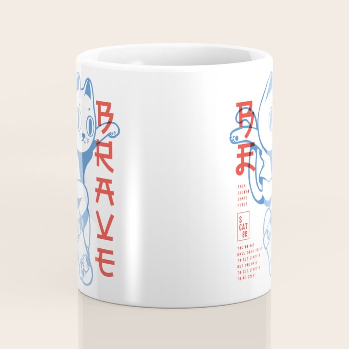 Brave Skater Cat Coffee Mug Gallery Image 4
