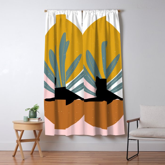 The Cat and The Sun III Window Curtain Gallery Image 5