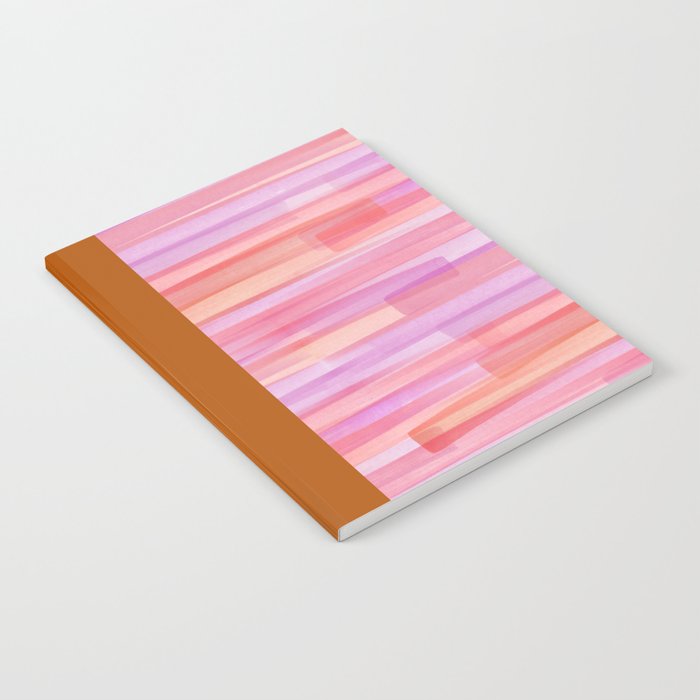 Abstract Watercolor Waves in Pink Sunset Notebook Gallery Image 1