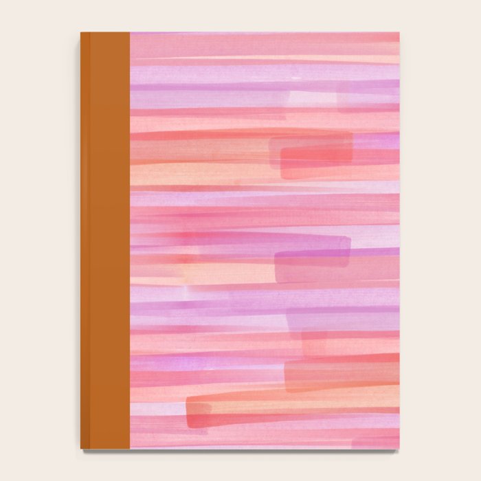 Abstract Watercolor Waves in Pink Sunset Notebook Gallery Image 4