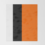 Modern White Black Orange Colorblock Throw Blanket Gallery Image 2