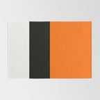 Modern White Black Orange Colorblock Rug Gallery Image 2