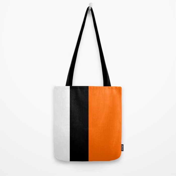 Modern White Black Orange Colorblock Tote Bag Gallery Image 2