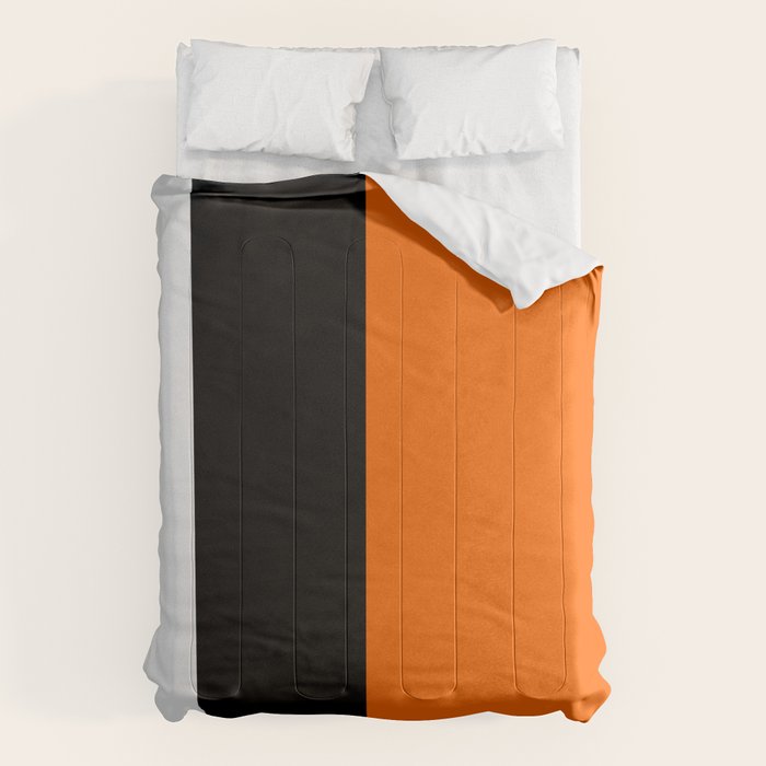 Modern White Black Orange Colorblock Comforter Gallery Image 6