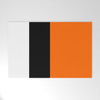 Modern White Black Orange Colorblock Welcome Mat Gallery Image 1