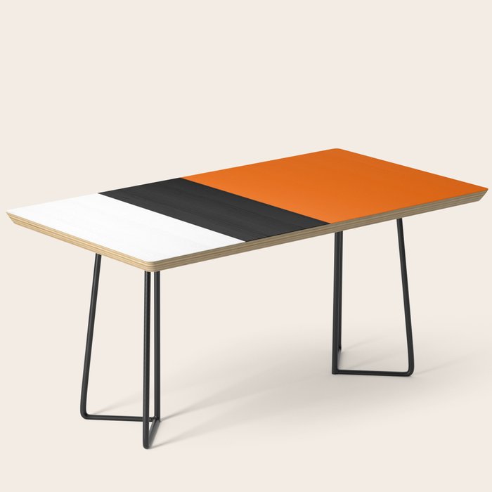 Modern White Black Orange Colorblock Coffee Table Gallery Image 1