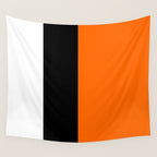 Modern White Black Orange Colorblock Wall Tapestry Gallery Image 4
