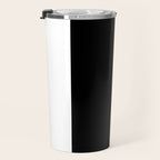 Modern White Black Orange Colorblock Travel Mug Gallery Image 3