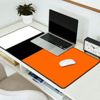 Modern White Black Orange Colorblock Desk Mat Gallery Image 2