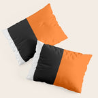 Modern White Black Orange Colorblock Pillow Sham Gallery Image 3