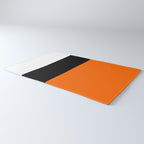 Modern White Black Orange Colorblock Rug Gallery Image 3
