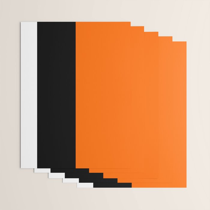 Modern White Black Orange Colorblock Wrapping Paper Gallery Image 3