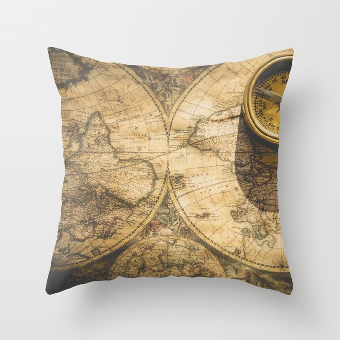 TRAVEL AROUND THE WORLD Throw Pillow Gallery Image 1