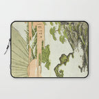 View of Mount Fuji at sunrise on New Year's Day by Isoda Koryusai Laptop Sleeve Gallery Image 1