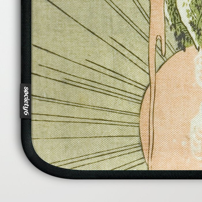 View of Mount Fuji at sunrise on New Year's Day by Isoda Koryusai Laptop Sleeve Gallery Image 3