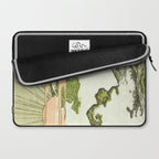 View of Mount Fuji at sunrise on New Year's Day by Isoda Koryusai Laptop Sleeve Gallery Image 2