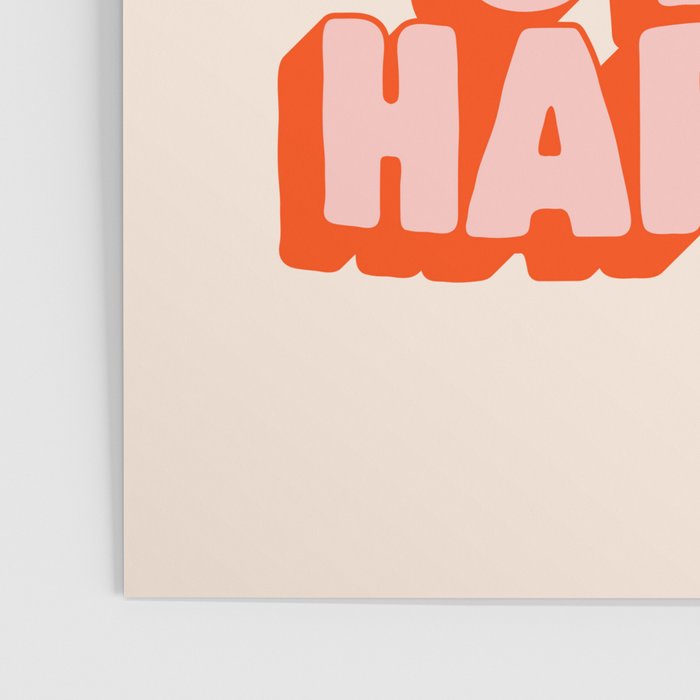 This is Where the Fun Stuff Happens typography print in peach and red Poster Gallery Image 3