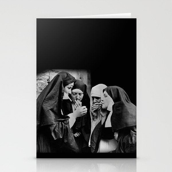Smoking Nuns Vintage Photo -Smoking Nuns Stationery Card Gallery Image 2
