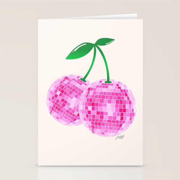 Disco Ball Cherries Stationery Card Gallery Image 2