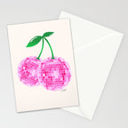 Disco Ball Cherries Stationery Card Gallery Image 2