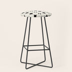 Mid-Century-Modern Abstract Retro Seamless Pattern Black and off-White Stool Gallery Image 1