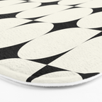 Mid-Century-Modern Abstract Retro Seamless Pattern Black and off-White Bath Mat Gallery Image 3