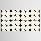 Mid-Century-Modern Abstract Retro Seamless Pattern Black and off-White Tablecloth Gallery Image 2