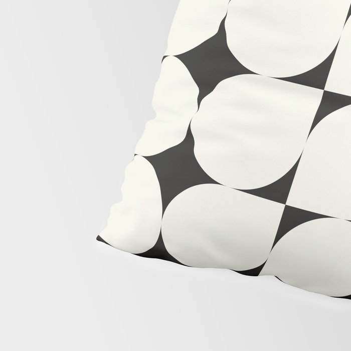Mid-Century-Modern Abstract Retro Seamless Pattern Black and off-White Pillow Sham Gallery Image 4