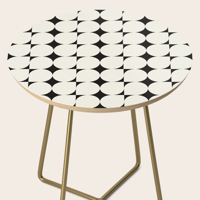 Mid-Century-Modern Abstract Retro Seamless Pattern Black and off-White Side Table Gallery Image 2