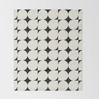 Mid-Century-Modern Abstract Retro Seamless Pattern Black and off-White Throw Blanket Gallery Image 2