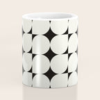 Mid-Century-Modern Abstract Retro Seamless Pattern Black and off-White Coffee Mug Gallery Image 4