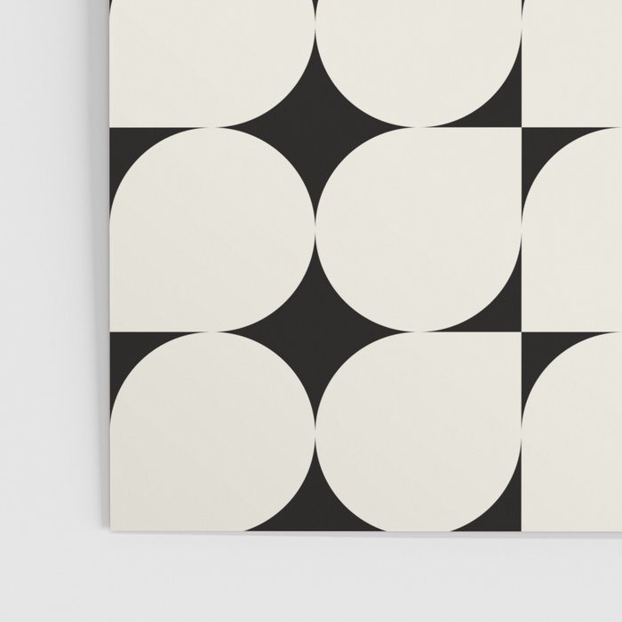 Mid-Century-Modern Abstract Retro Seamless Pattern Black and off-White Poster Gallery Image 3