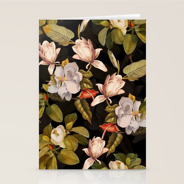 Vintage & Shabby Chic - Midnight Magnolia Botanical Garden Stationery Card Gallery Image 2