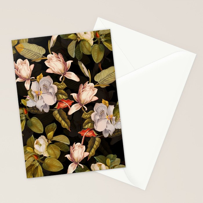 Vintage & Shabby Chic - Midnight Magnolia Botanical Garden Stationery Card Gallery Image 2