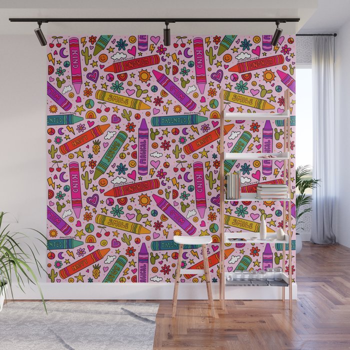 Crayon Print Wall Mural Gallery Image 1