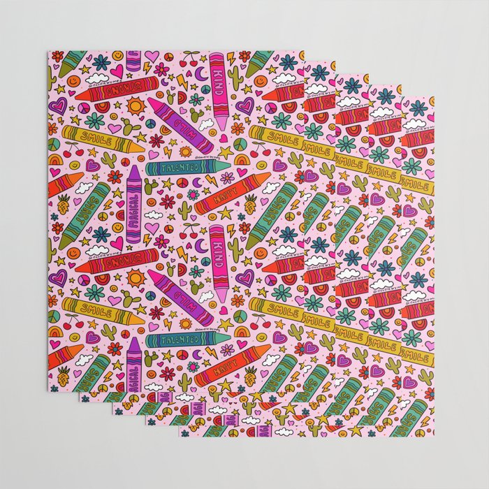 Crayon Print Wrapping Paper Gallery Image 3