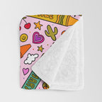 Crayon Print Throw Blanket Gallery Image 3